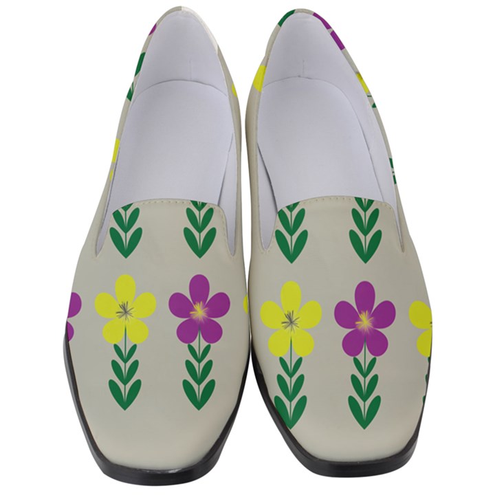 Pattern Flowers Art Creativity Women s Classic Loafer Heels