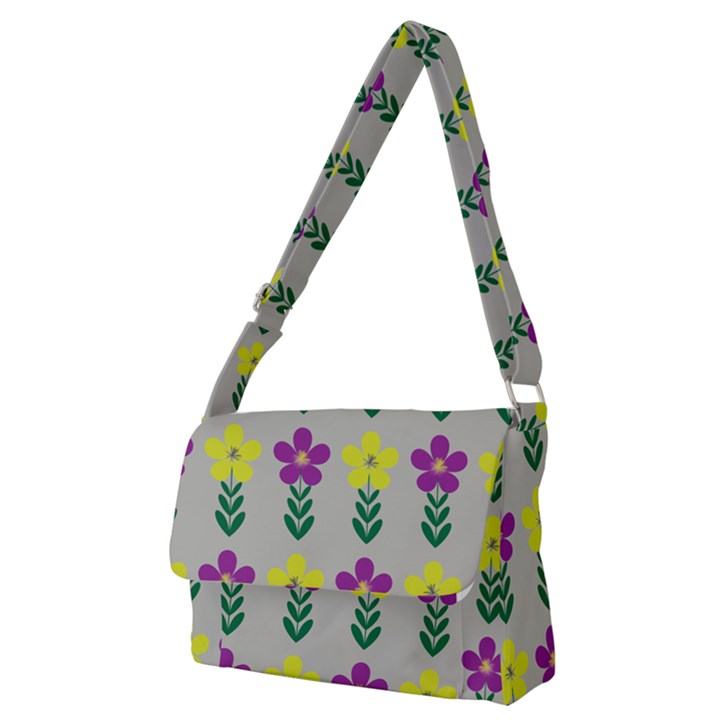 Pattern Flowers Art Creativity Full Print Messenger Bag (M)