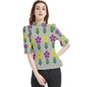 Pattern Flowers Art Creativity Frill Neck Blouse View1