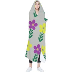 Pattern Flowers Art Creativity Wearable Blanket by Uceng