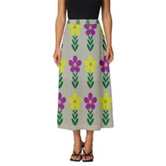 Pattern Flowers Art Creativity Classic Midi Chiffon Skirt