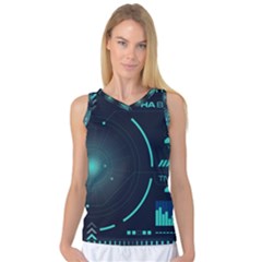 Sci Fi Computer Screen Women s Basketball Tank Top by Uceng