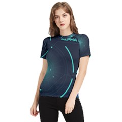 Sci Fi Computer Screen Women s Short Sleeve Rash Guard by Uceng