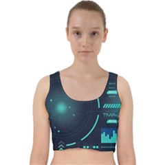 Sci Fi Computer Screen Velvet Racer Back Crop Top by Uceng