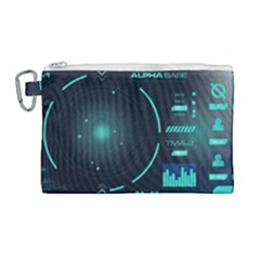 Sci Fi Computer Screen Canvas Cosmetic Bag (large) by Uceng