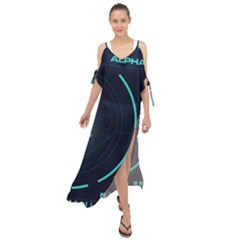 Sci Fi Computer Screen Maxi Chiffon Cover Up Dress by Uceng