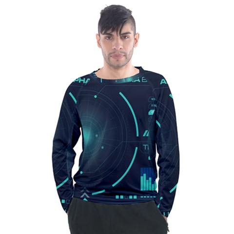 Sci Fi Computer Screen Men s Long Sleeve Raglan Tee by Uceng