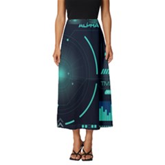 Sci Fi Computer Screen Classic Midi Chiffon Skirt