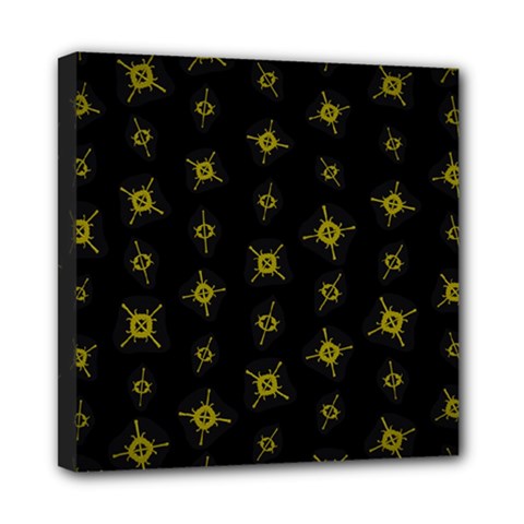 Symbols Gold Background Metallic Mini Canvas 8  X 8  (stretched) by Uceng