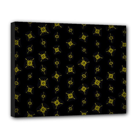 Symbols Gold Background Metallic Canvas 14  X 11  (stretched) by Uceng