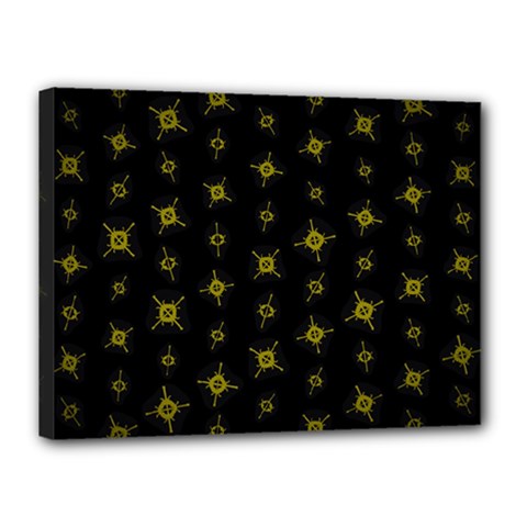 Symbols Gold Background Metallic Canvas 16  X 12  (stretched) by Uceng