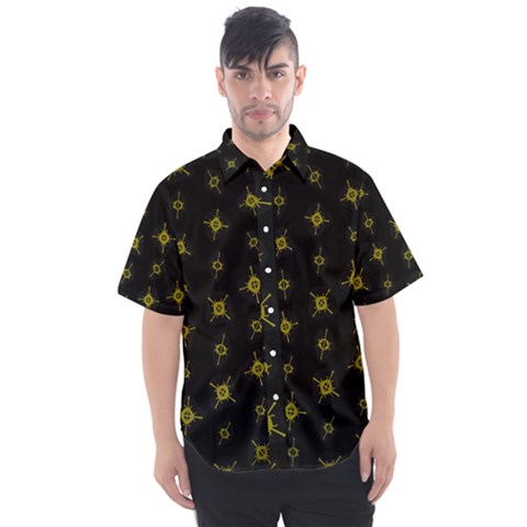 Symbols Gold Background Metallic Men s Short Sleeve Shirt by Uceng