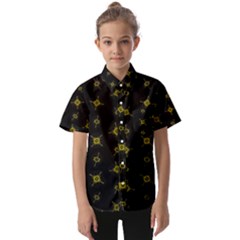 Symbols Gold Background Metallic Kids  Short Sleeve Shirt by Uceng