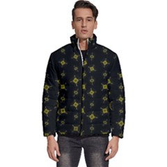 Symbols Gold Background Metallic Men s Puffer Bubble Jacket Coat by Uceng