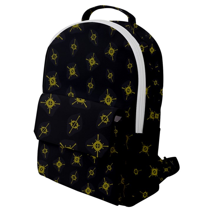 Symbols Gold Background metallic Flap Pocket Backpack (Small)