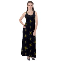 Symbols Gold Background Metallic Sleeveless Velour Maxi Dress by Uceng