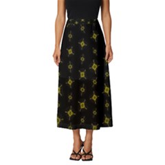 Symbols Gold Background Metallic Classic Midi Chiffon Skirt