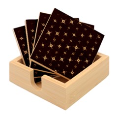 Symbols Gold Background Metallic Bamboo Coaster Set