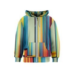 Colorful Rainbow Striped Pattern Kids  Zipper Hoodie by Uceng