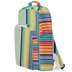 Colorful Rainbow Striped Pattern Double Compartment Backpack