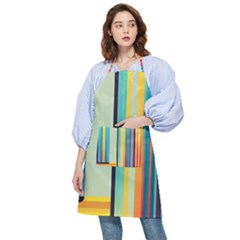 Colorful Rainbow Striped Pattern Pocket Apron by Uceng