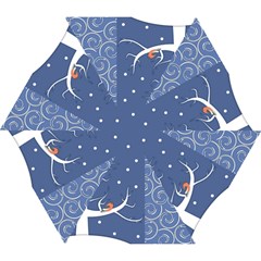 Bird Winter Bullfinch Patterns Art Mini Folding Umbrellas by Uceng