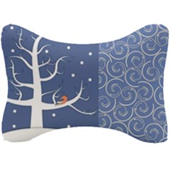 Bird Winter Bullfinch Patterns Art Seat Head Rest Cushion by Uceng