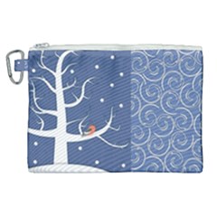 Bird Winter Bullfinch Patterns Art Canvas Cosmetic Bag (xl) by Uceng