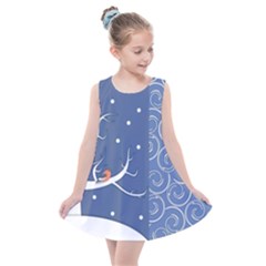 Bird Winter Bullfinch Patterns Art Kids  Summer Dress by Uceng