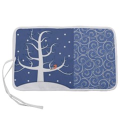 Bird Winter Bullfinch Patterns Art Pen Storage Case (l) by Uceng