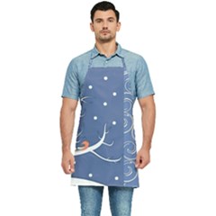 Bird Winter Bullfinch Patterns Art Kitchen Apron