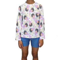 Pattern Pastel Drawing Art Kids  Long Sleeve Swimwear by Uceng