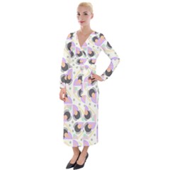 Pattern Pastel Drawing Art Velvet Maxi Wrap Dress by Uceng