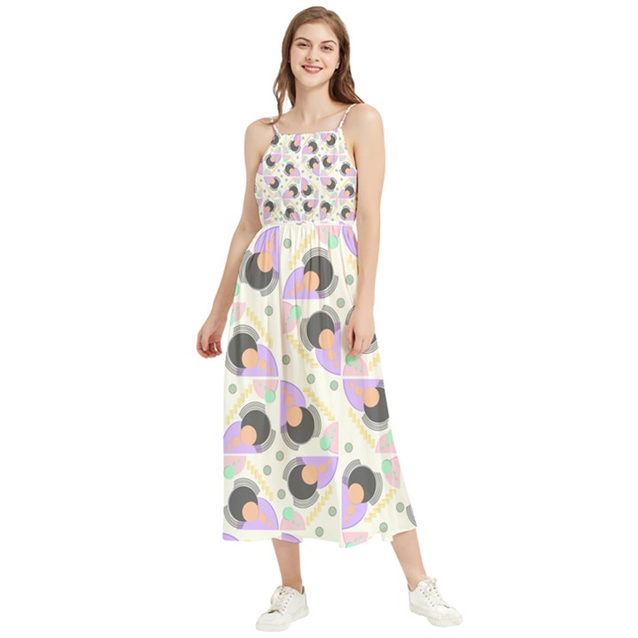 Pattern Pastel Drawing Art Boho Sleeveless Summer Dress