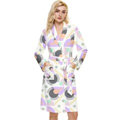 Pattern Pastel Drawing Art Long Sleeve Velour Robe by Uceng