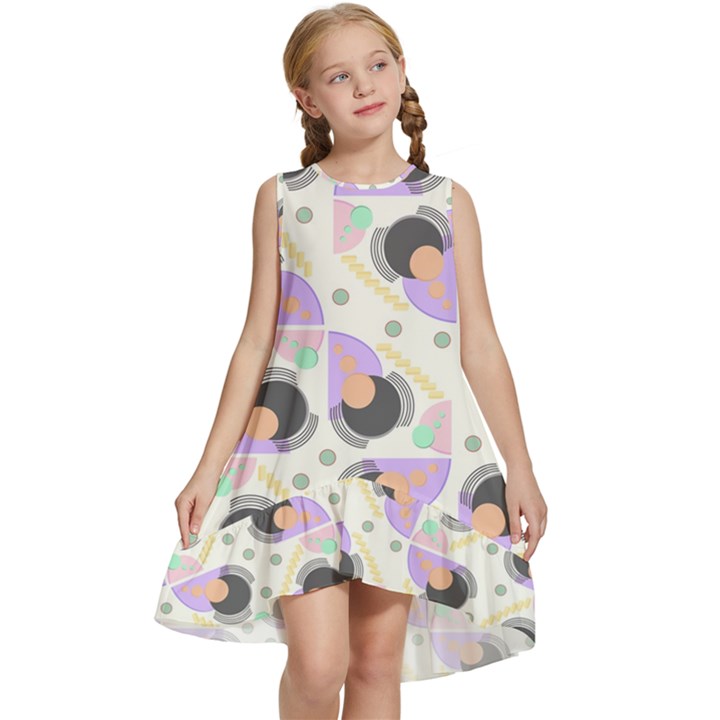 Pattern Pastel Drawing Art Kids  Frill Swing Dress