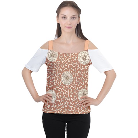 Scan0014 Psd Scan0014 Strap Bege Cutout Shoulder Tee by womanwearchineseart