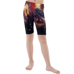 Nebula Galaxy Stars Astronomy Kids  Mid Length Swim Shorts by Uceng