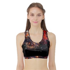 Nebula Galaxy Stars Astronomy Sports Bra With Border by Uceng