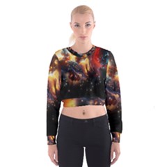 Nebula Galaxy Stars Astronomy Cropped Sweatshirt by Uceng