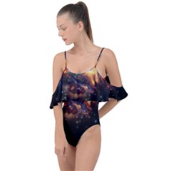 Nebula Galaxy Stars Astronomy Drape Piece Swimsuit by Uceng