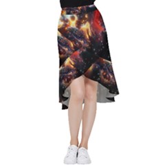 Nebula Galaxy Stars Astronomy Frill Hi Low Chiffon Skirt by Uceng