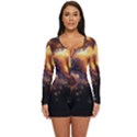 Nebula Galaxy Stars Astronomy Long Sleeve Boyleg Swimsuit View1