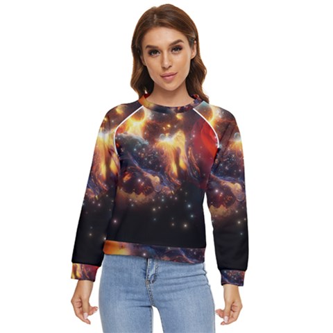 Nebula Galaxy Stars Astronomy Women s Long Sleeve Raglan Tee by Uceng