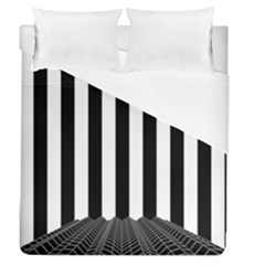 Illustration Stripes Geometric Pattern Duvet Cover (queen Size) by Uceng