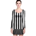 Illustration Stripes Geometric Pattern Long Sleeve Velvet Bodycon Dress View1