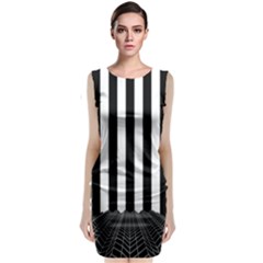 Illustration Stripes Geometric Pattern Classic Sleeveless Midi Dress by Uceng