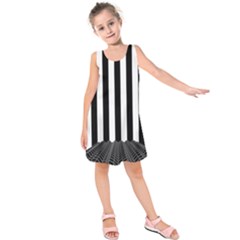 Illustration Stripes Geometric Pattern Kids  Sleeveless Dress by Uceng