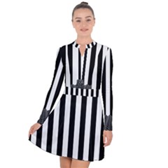 Illustration Stripes Geometric Pattern Long Sleeve Panel Dress by Uceng