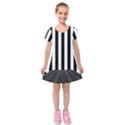 Illustration Stripes Geometric Pattern Kids  Short Sleeve Velvet Dress View1